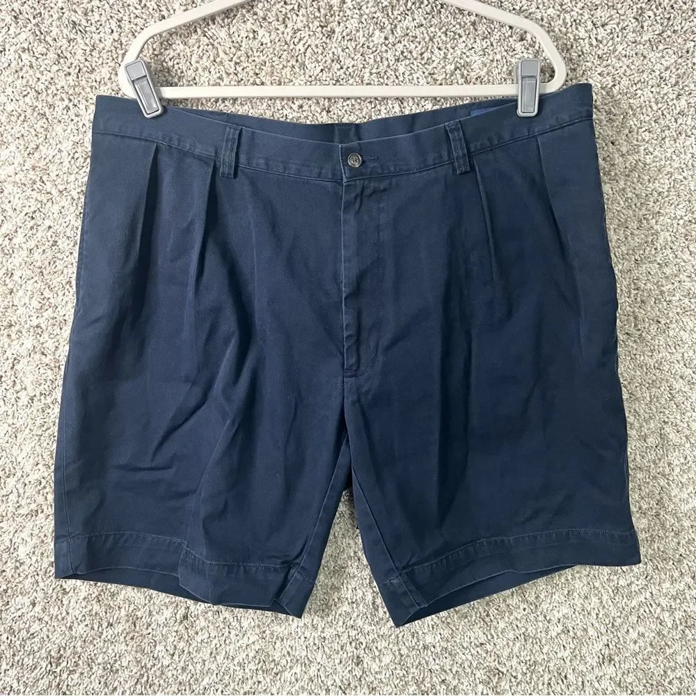 POLO by Ralph Lauren Shorts Men’s 40 Navy Blue Classic‎ Fit Pleated Front 9”
